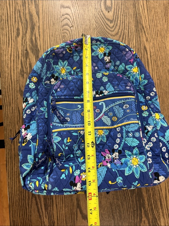 Vera Bradley x Disney Quilted Blue Floral Paisley Mickey & Minnie Backpack